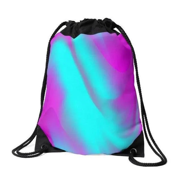 Drawstring Bags-DREAM PATH Drawstring Bags-Purples & Turquoises-from COLORADDICTED.COM-