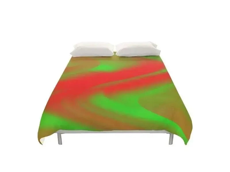 Duvet Covers-DREAM PATH Duvet Covers-Greens & Reds-from COLORADDICTED.COM-