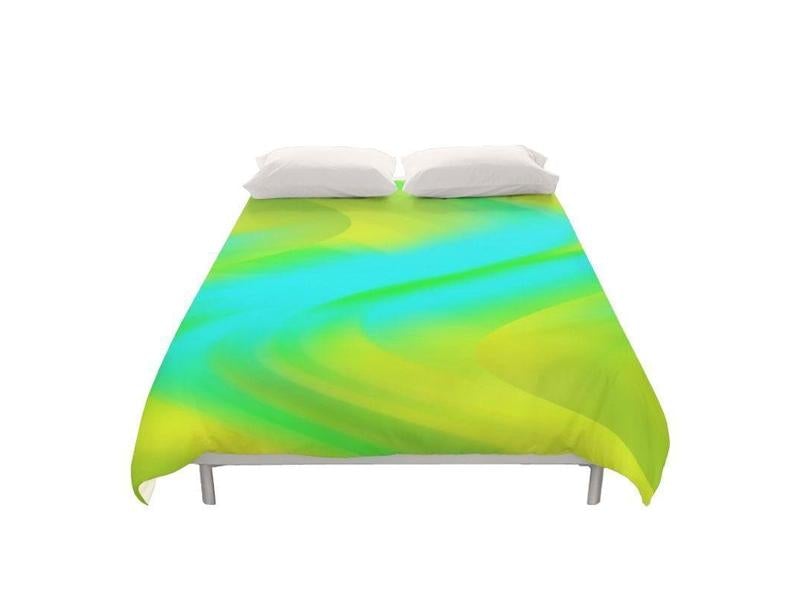 Duvet Covers-DREAM PATH Duvet Covers-Greens &amp; Yellows &amp; Light Blues-from COLORADDICTED.COM-