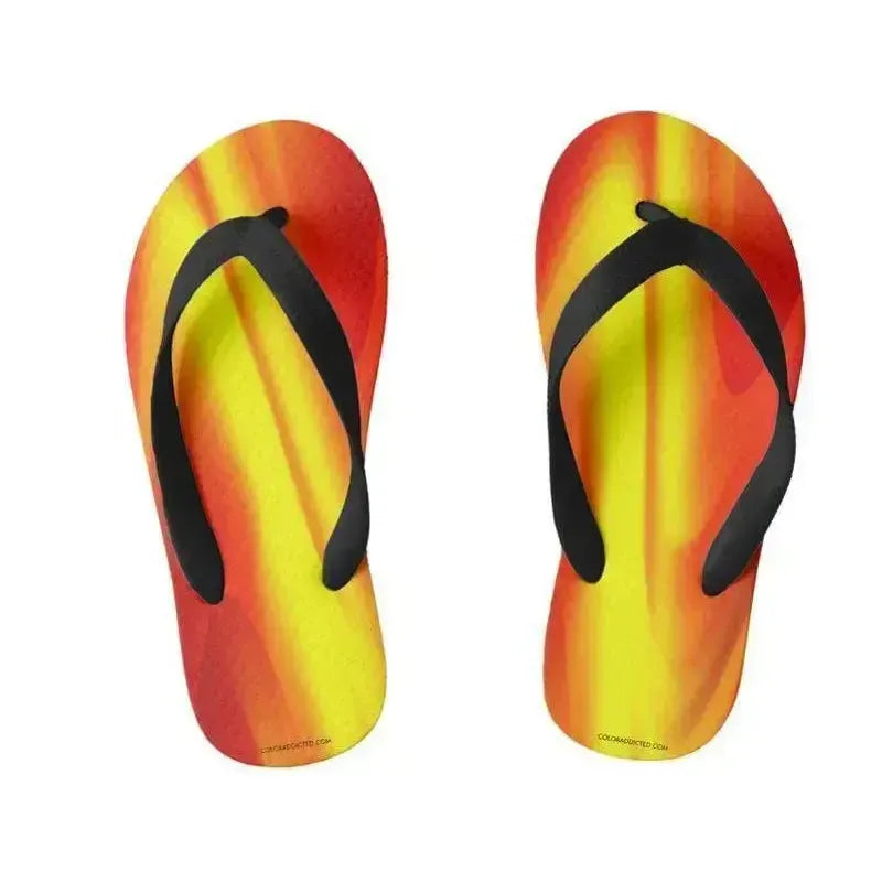 Kids Flip Flops-DREAM PATH Kids Flip Flops-Reds & Oranges & Yellows-from COLORADDICTED.COM-
