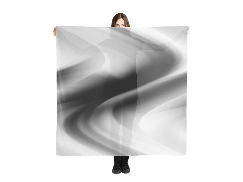 Large Square Scarves &amp; Shawls-DREAM PATH Large Square Scarves &amp; Shawls-Black &amp; Grays &amp; White-from COLORADDICTED.COM-