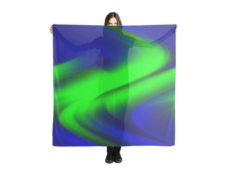 Large Square Scarves & Shawls-DREAM PATH Large Square Scarves & Shawls-Blues & Greens-from COLORADDICTED.COM-