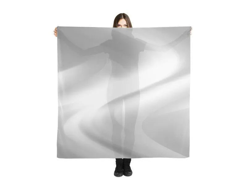 Large Square Scarves & Shawls-DREAM PATH Large Square Scarves & Shawls-Grays & White-from COLORADDICTED.COM-