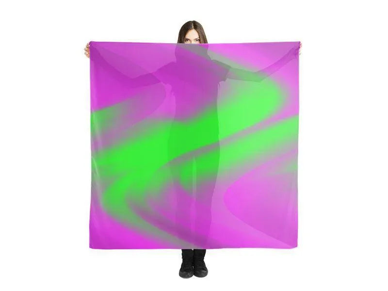 Large Square Scarves & Shawls-DREAM PATH Large Square Scarves & Shawls-Purples & Greens-from COLORADDICTED.COM-