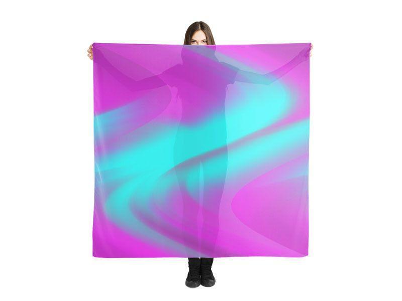Large Square Scarves &amp; Shawls-DREAM PATH Large Square Scarves &amp; Shawls-Purples &amp; Turquoises-from COLORADDICTED.COM-