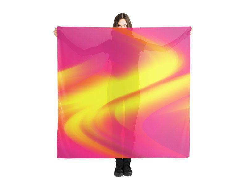 Large Square Scarves &amp; Shawls-DREAM PATH Large Square Scarves &amp; Shawls-Reds &amp; Oranges &amp; Fuchsias &amp; Purples &amp; Yellows-from COLORADDICTED.COM-