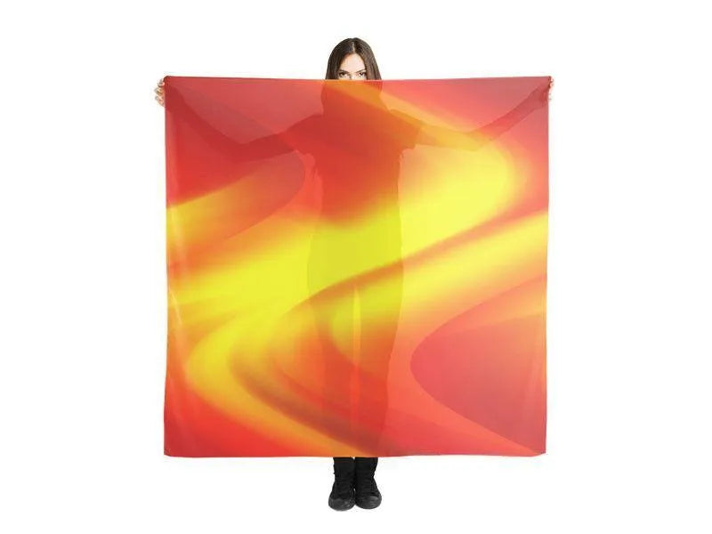 Large Square Scarves & Shawls-DREAM PATH Large Square Scarves & Shawls-Reds & Oranges & Yellows-from COLORADDICTED.COM-