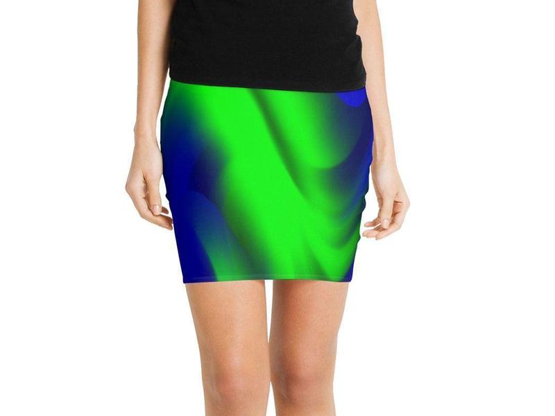 Mini Pencil Skirts-DREAM PATH Mini Pencil Skirts-Blues & Greens-from COLORADDICTED.COM-