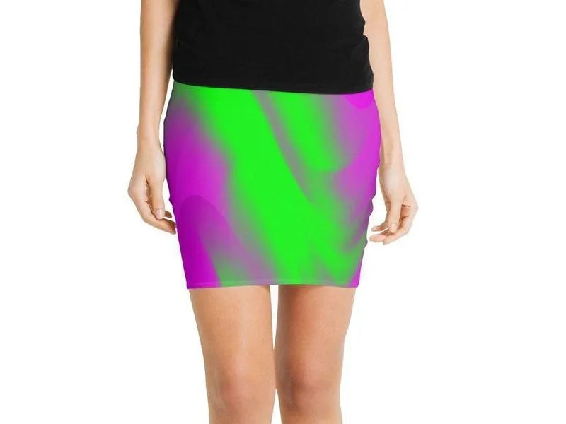 Mini Pencil Skirts-DREAM PATH Mini Pencil Skirts-Purples & Greens-from COLORADDICTED.COM-