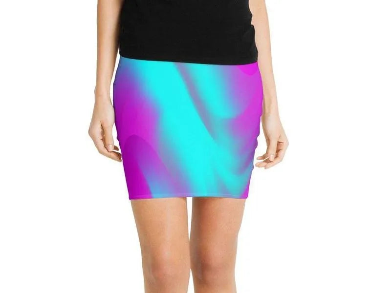 Mini Pencil Skirts-DREAM PATH Mini Pencil Skirts-Purples & Turquoises-from COLORADDICTED.COM-