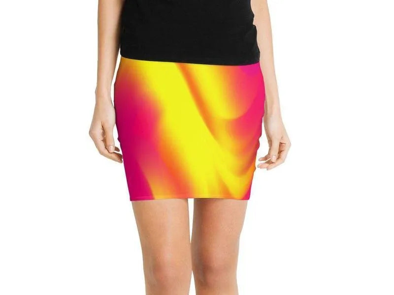 Mini Pencil Skirts-DREAM PATH Mini Pencil Skirts-Reds & Oranges & Fuchsias & Purples & Yellows-from COLORADDICTED.COM-