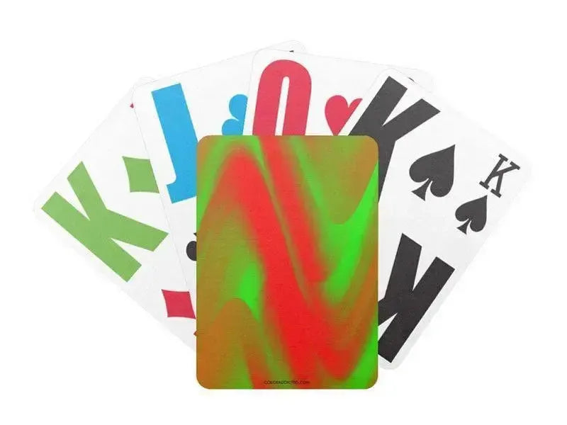 Playing Cards-DREAM PATH Premium Bicycle® E-Z See® LoVision® Playing Cards for visually impaired players-Greens & Reds-from COLORADDICTED.COM-