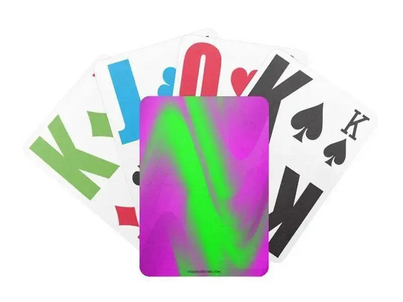 Playing Cards-DREAM PATH Premium Bicycle® E-Z See® LoVision® Playing Cards for visually impaired players-Purples & Greens-from COLORADDICTED.COM-