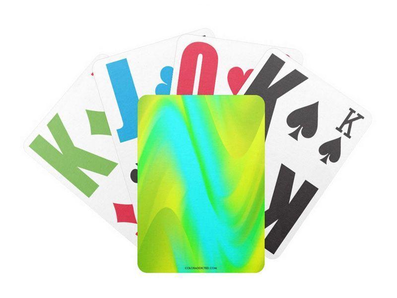 Playing Cards-DREAM PATH Premium Bicycle® E-Z See® LoVision® Playing Cards for visually impaired players-Greens &amp; Yellows &amp; Light Blues-from COLORADDICTED.COM-