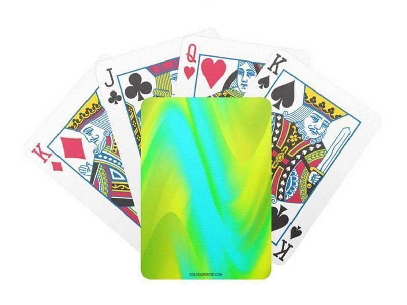 Playing Cards-DREAM PATH Premium Bicycle® Playing Cards-Greens &amp; Yellows &amp; Light Blues-from COLORADDICTED.COM-