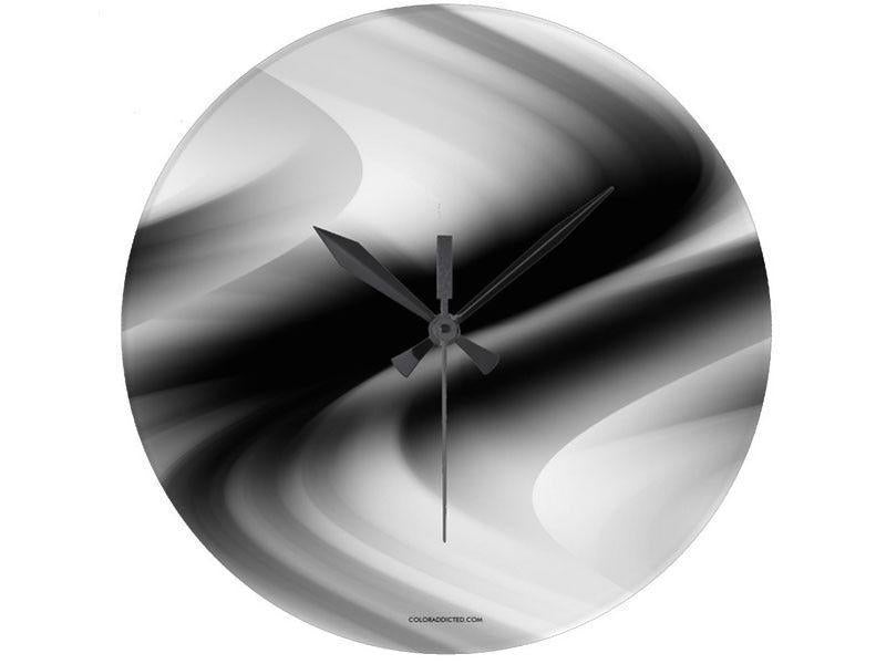 Wall Clocks-DREAM PATH Round Wall Clocks-Black, Grays &amp; White-from COLORADDICTED.COM-