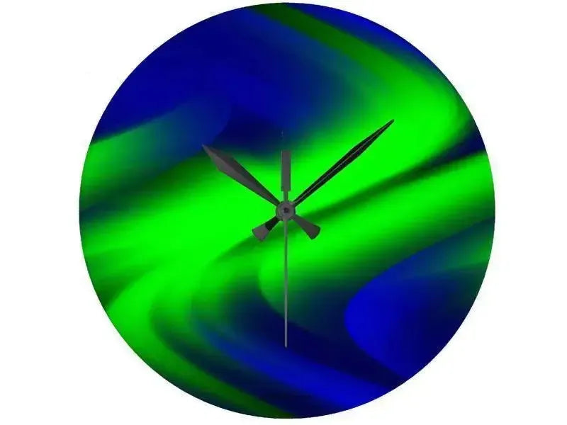 Wall Clocks-DREAM PATH Round Wall Clocks-Blues & Greens-from COLORADDICTED.COM-