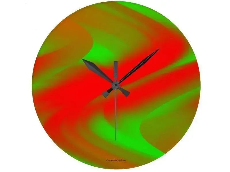 Wall Clocks-DREAM PATH Round Wall Clocks-Greens & Reds-from COLORADDICTED.COM-