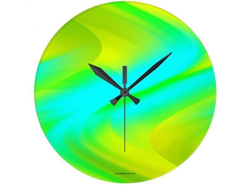 Wall Clocks-DREAM PATH Round Wall Clocks-Greens, Yellows &amp; Light Blues-from COLORADDICTED.COM-