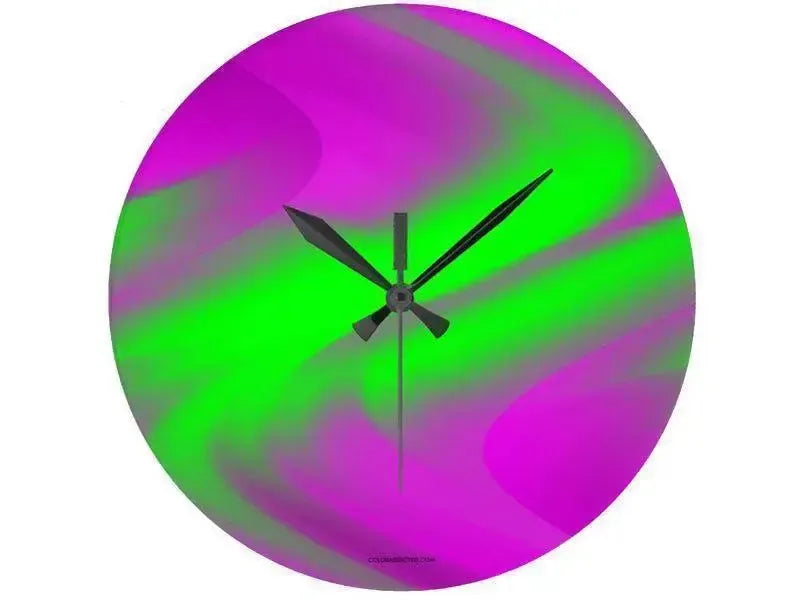 Wall Clocks-DREAM PATH Round Wall Clocks-Purples & Greens-from COLORADDICTED.COM-