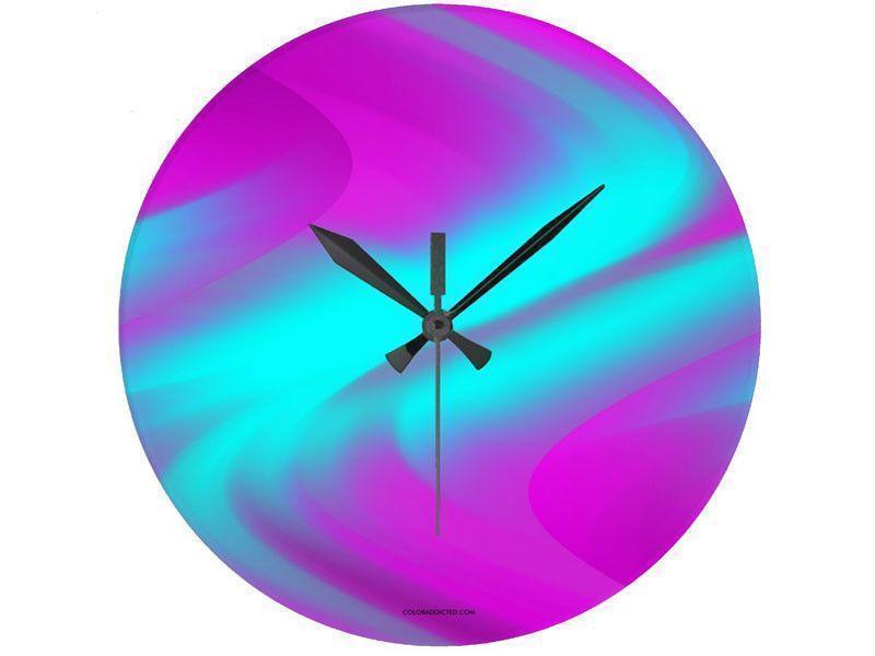 Wall Clocks-DREAM PATH Round Wall Clocks-Purples &amp; Turquoises-from COLORADDICTED.COM-