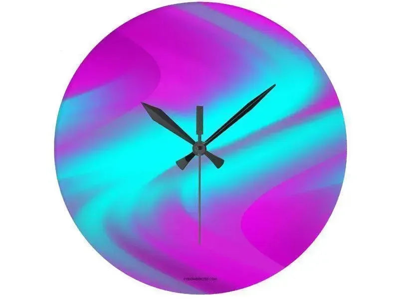 Wall Clocks-DREAM PATH Round Wall Clocks-Purples & Turquoises-from COLORADDICTED.COM-