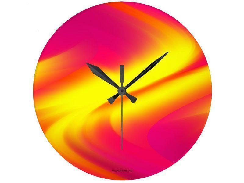 Wall Clocks-DREAM PATH Round Wall Clocks-Reds, Oranges, Fuchsias, Purples &amp; Yellows-from COLORADDICTED.COM-