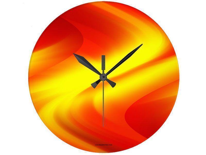 Wall Clocks-DREAM PATH Round Wall Clocks-Reds, Oranges &amp; Yellows-from COLORADDICTED.COM-
