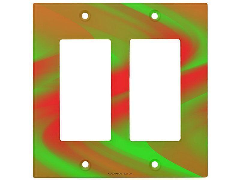 Light Switch Covers-DREAM PATH Single, Double &amp; Triple-Rocker Light Switch Covers-Greens &amp; Reds-from COLORADDICTED.COM-