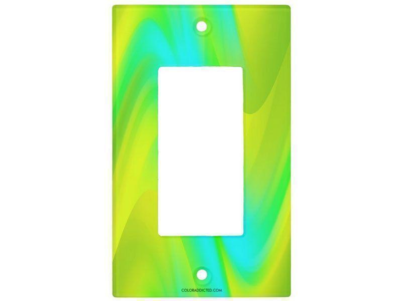 Light Switch Covers-DREAM PATH Single, Double &amp; Triple-Rocker Light Switch Covers-Greens &amp; Yellows &amp; Light Blues-from COLORADDICTED.COM-