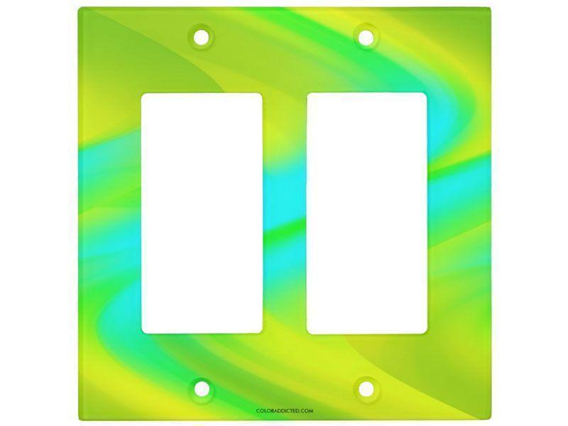 Light Switch Covers-DREAM PATH Single, Double &amp; Triple-Rocker Light Switch Covers-Greens &amp; Yellows &amp; Light Blues-from COLORADDICTED.COM-