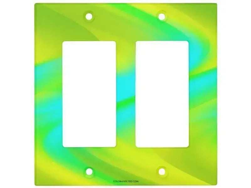 Rocker Light Switch Covers-DREAM PATH Single, Double & Triple-Rocker Light Switch Covers-Greens & Yellows & Light Blues-from COLORADDICTED.COM-