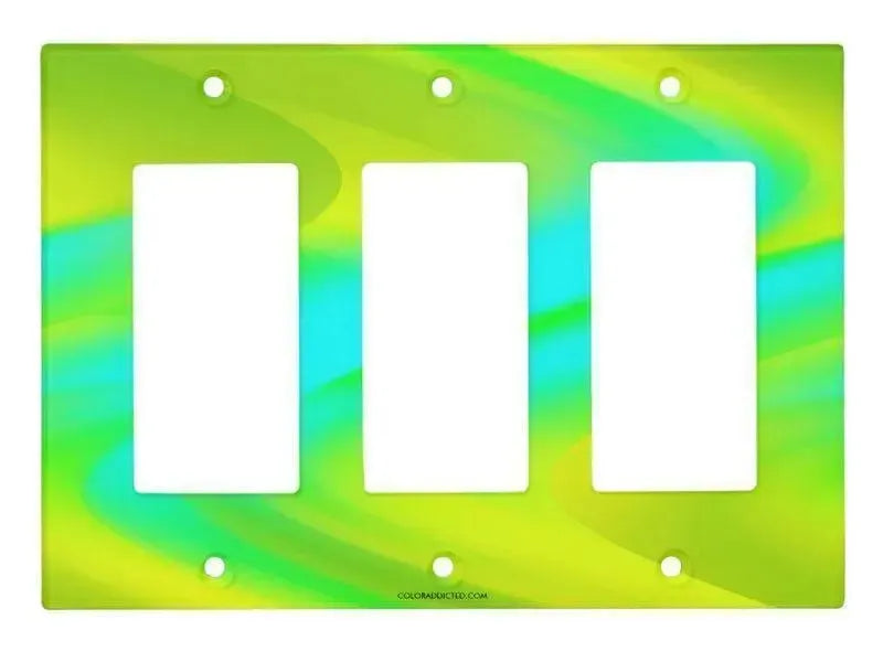 Rocker Light Switch Covers-DREAM PATH Single, Double & Triple-Rocker Light Switch Covers-Greens & Yellows & Light Blues-from COLORADDICTED.COM-