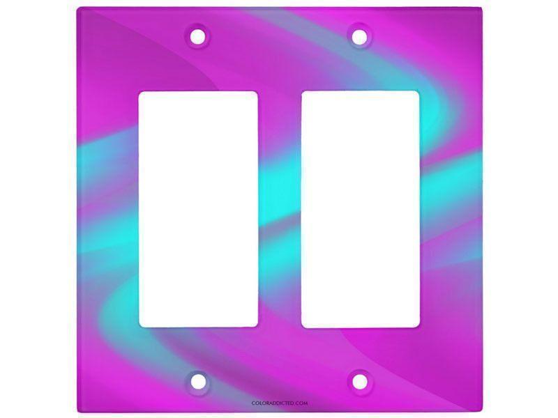 Light Switch Covers-DREAM PATH Single, Double &amp; Triple-Rocker Light Switch Covers-Purples &amp; Turquoises-from COLORADDICTED.COM-