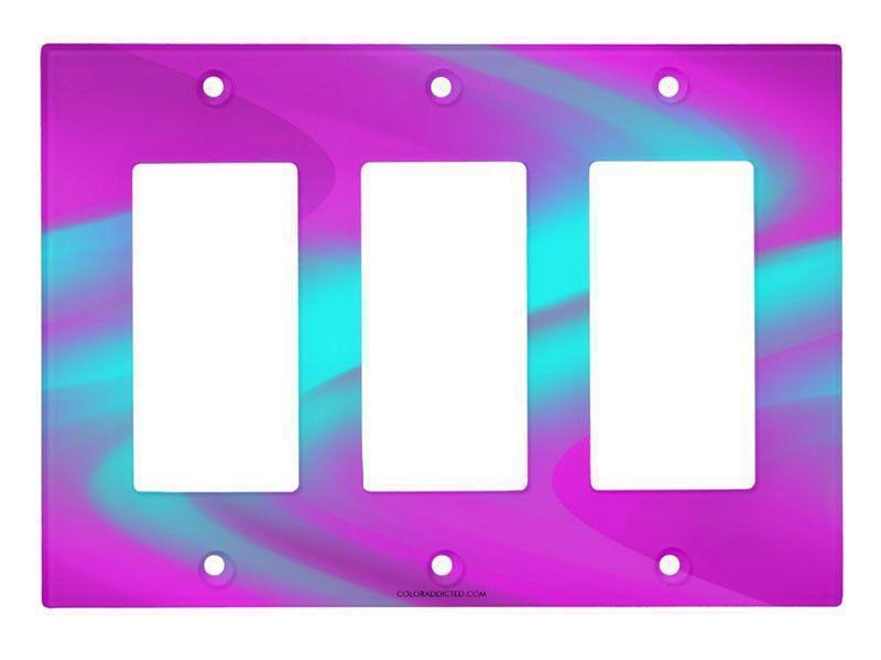 Light Switch Covers-DREAM PATH Single, Double &amp; Triple-Rocker Light Switch Covers-Purples &amp; Turquoises-from COLORADDICTED.COM-