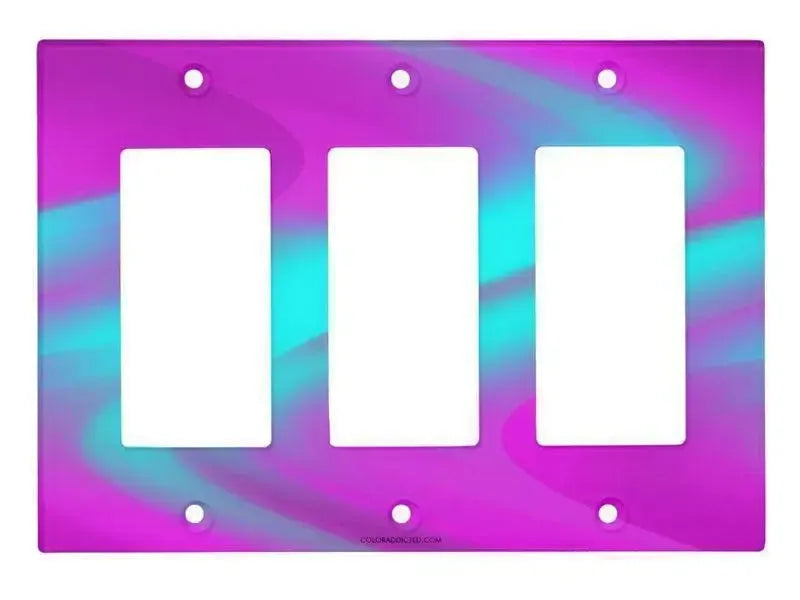 Rocker Light Switch Covers-DREAM PATH Single, Double & Triple-Rocker Light Switch Covers-Purples & Turquoises-from COLORADDICTED.COM-
