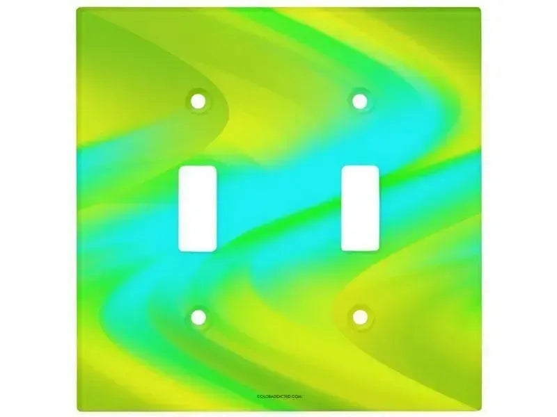 Toggle Light Switch Covers-DREAM PATH Single, Double & Triple-Toggle Light Switch Covers-Greens & Yellows & Light Blues-from COLORADDICTED.COM-