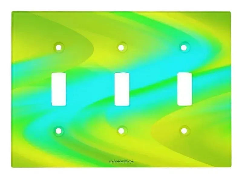 Toggle Light Switch Covers-DREAM PATH Single, Double & Triple-Toggle Light Switch Covers-Greens & Yellows & Light Blues-from COLORADDICTED.COM-
