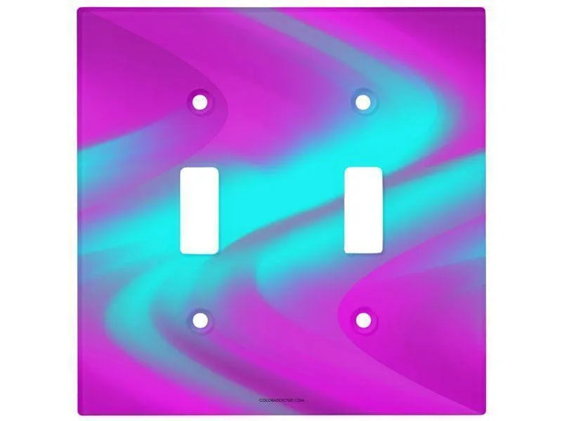 Toggle Light Switch Covers-DREAM PATH Single, Double & Triple-Toggle Light Switch Covers-Purples & Turquoises-from COLORADDICTED.COM-