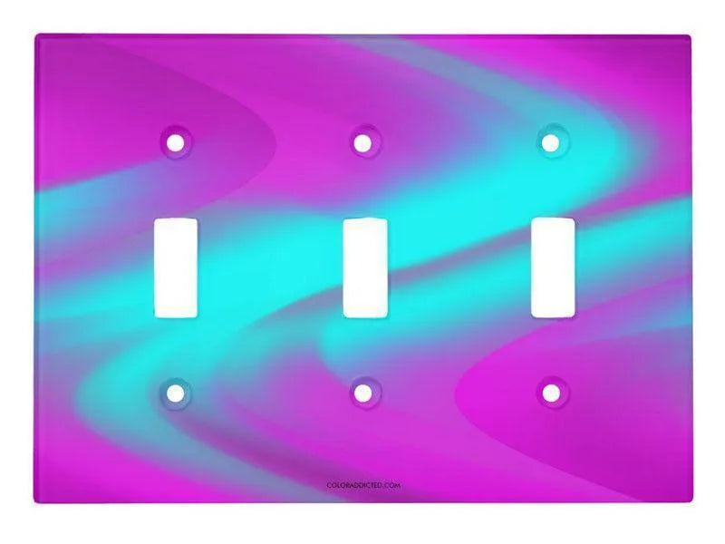 Toggle Light Switch Covers-DREAM PATH Single, Double & Triple-Toggle Light Switch Covers-Purples & Turquoises-from COLORADDICTED.COM-