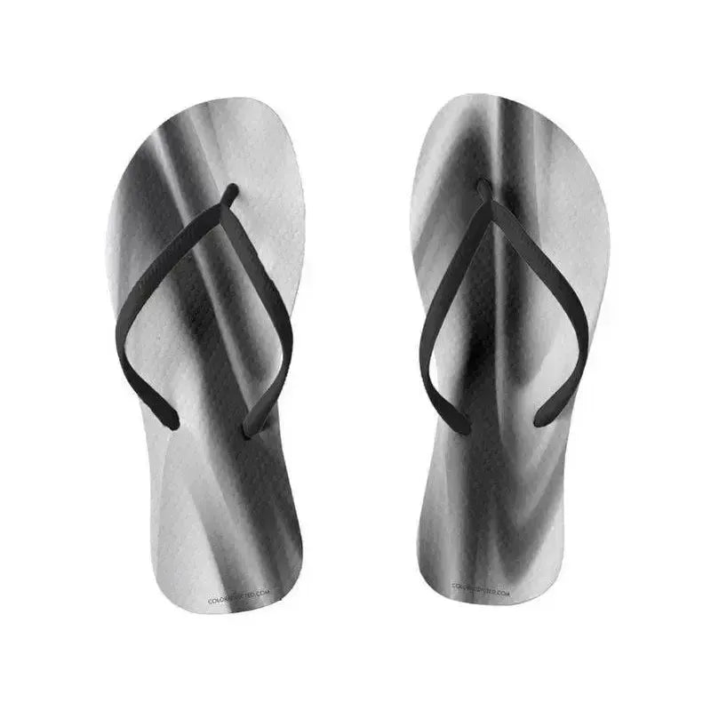 Flip Flops-DREAM PATH Slim-Strap Flip Flops-Black & Grays & White-from COLORADDICTED.COM-