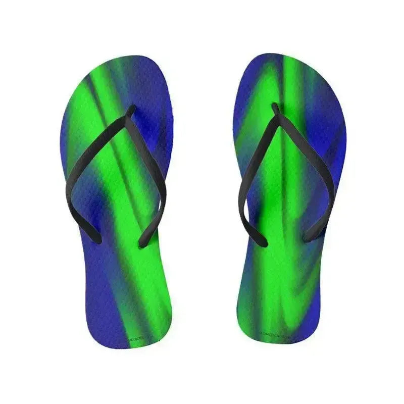 Flip Flops-DREAM PATH Slim-Strap Flip Flops-Blues & Greens-from COLORADDICTED.COM-
