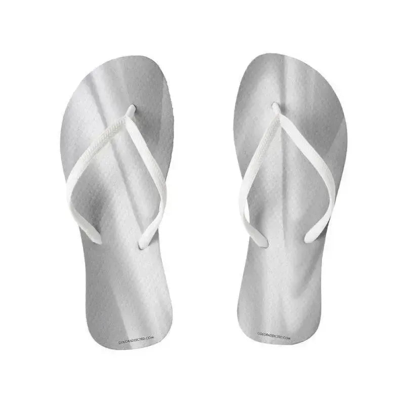 Flip Flops-DREAM PATH Slim-Strap Flip Flops-Grays & White-from COLORADDICTED.COM-