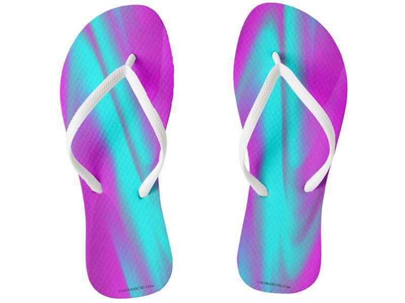 Flip Flops-DREAM PATH Slim-Strap Flip Flops-Purples &amp; Turquoises-from COLORADDICTED.COM-