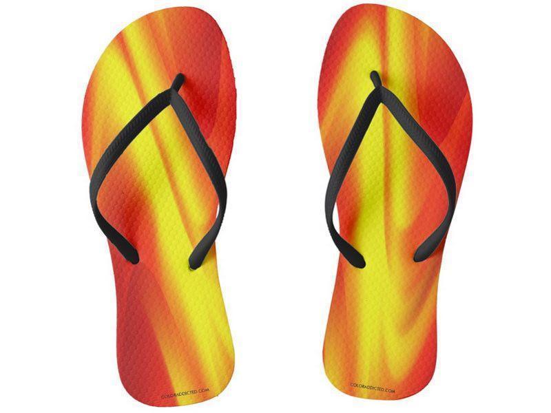Flip Flops-DREAM PATH Slim-Strap Flip Flops-Reds &amp; Oranges &amp; Yellows-from COLORADDICTED.COM-