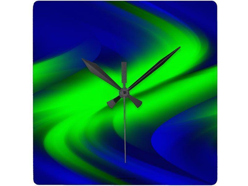 Wall Clocks-DREAM PATH Square Wall Clocks-Blues &amp; Greens-from COLORADDICTED.COM-