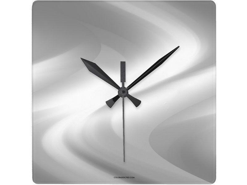 Wall Clocks-DREAM PATH Square Wall Clocks-Grays &amp; White-from COLORADDICTED.COM-
