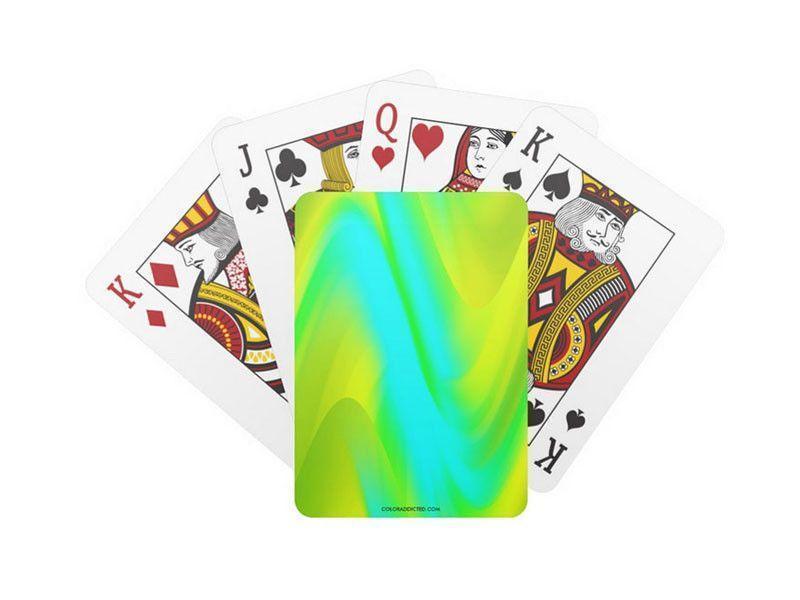 Playing Cards-DREAM PATH Standard Playing Cards-Greens &amp; Yellows &amp; Light Blues-from COLORADDICTED.COM-
