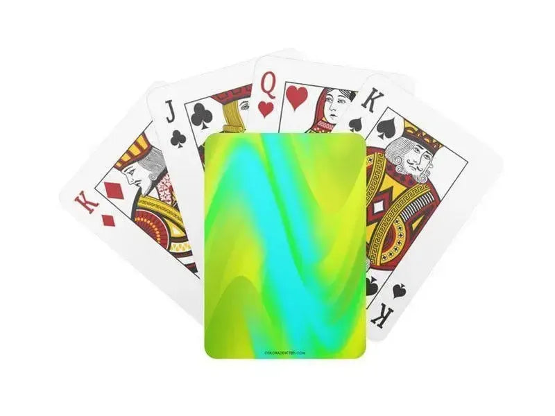 Playing Cards-DREAM PATH Standard Playing Cards-Greens & Yellows & Light Blues-from COLORADDICTED.COM-