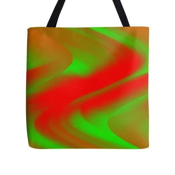 Tote Bags-DREAM PATH Tote Bags-Greens & Reds-from COLORADDICTED.COM-